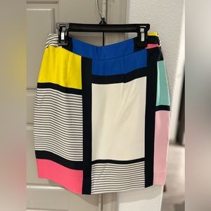 kate spade color block mini skirt